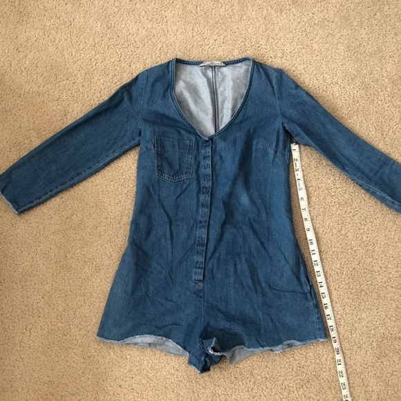 Zara Denim Romper - Picture 2 of 8